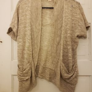 Crocheted Short Sleeve Cardigan